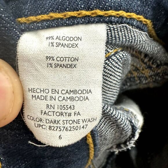 Vintage Daisy Fuentes Denim Skirt Dark Blue Jean Long Y2K 90s Modest Women sz 6 - Picture 5 of 11